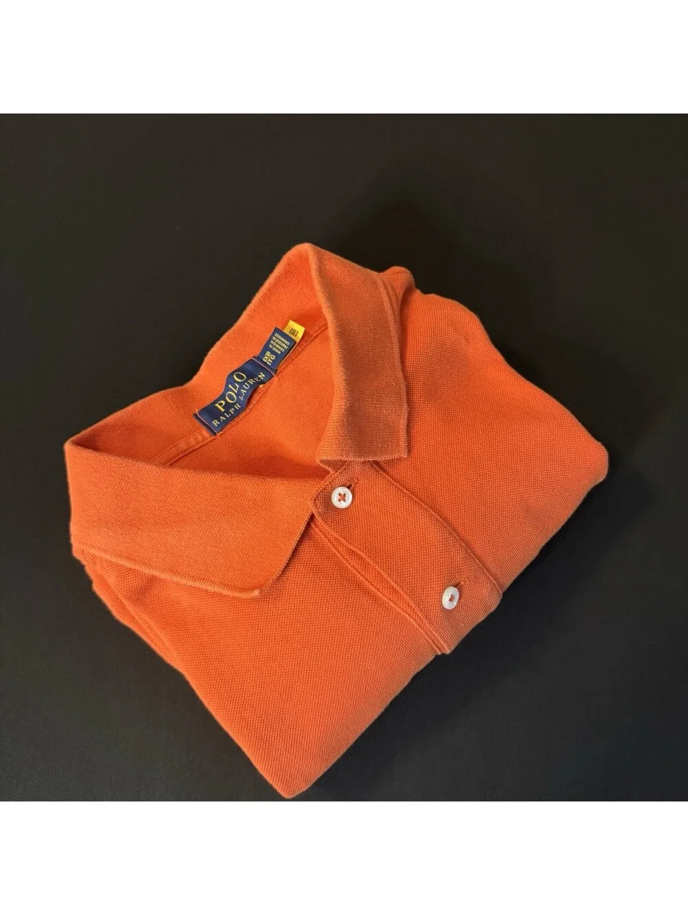 Polo Ralph Lauren Men’s 1XB Big Orange Mesh Polo Shirt Pony Logo Cotton